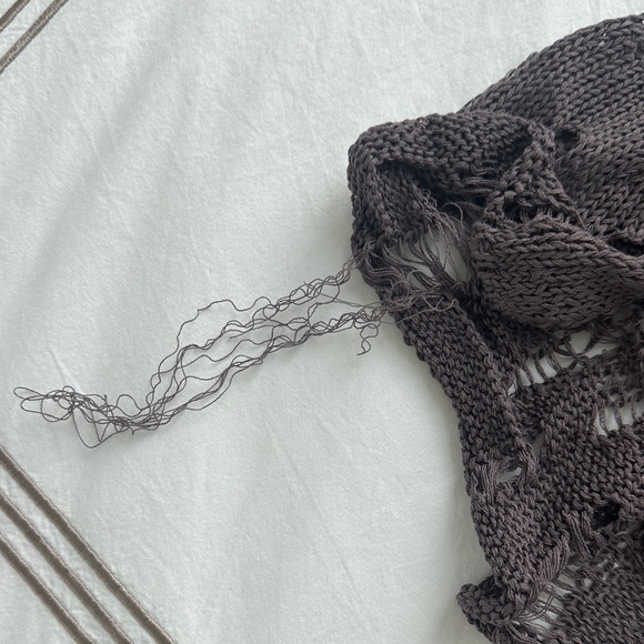 Edikted Distressed Knit Maxi Skirt - Dark Gray - Picture 4 of 5